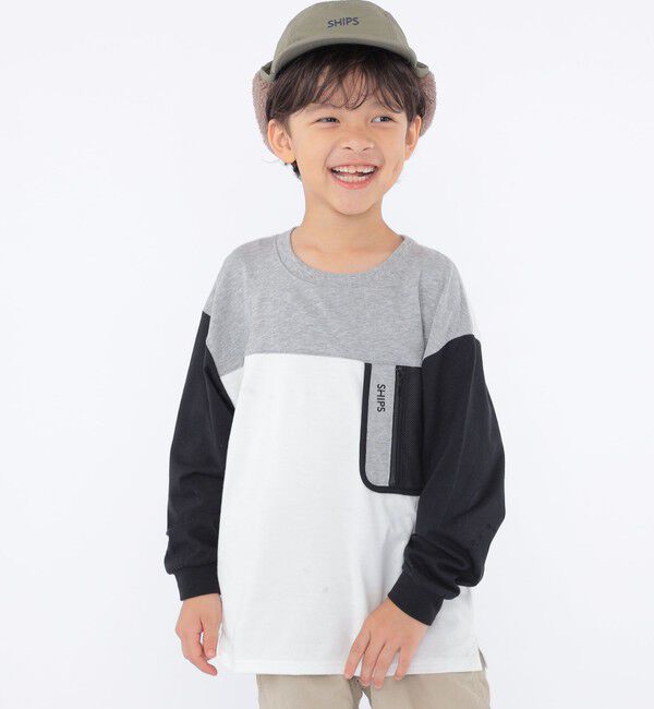 SHIPS KIDS「SHIPS KIDS:100～130cm /〈接触冷感/UVカット〉長袖 TEE」|Tシャツ・カットソー|