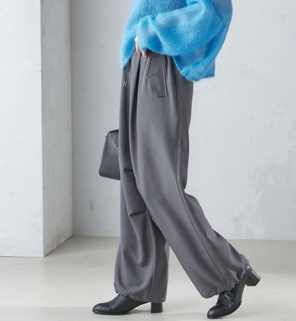 SHIPS for women「〈手洗い可能〉メランジ ツイル ドロスト パンツ」|その他|チャコールグレー