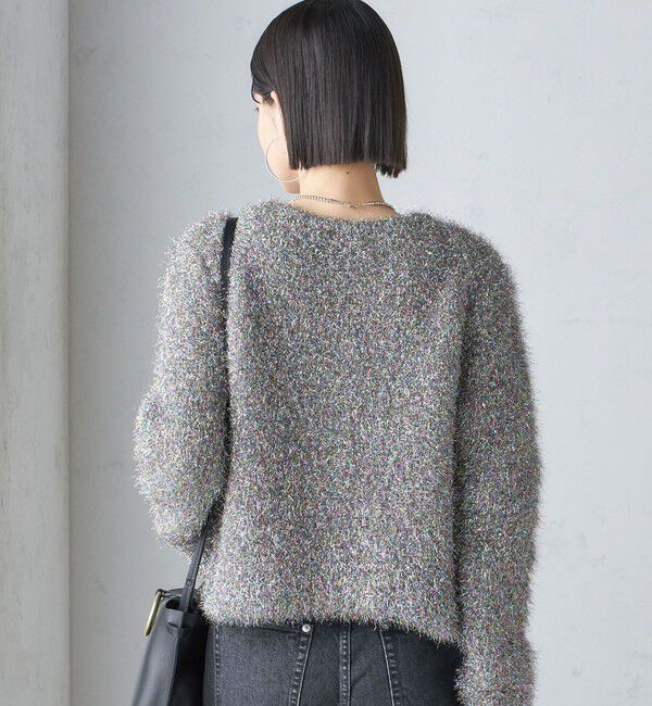 SHIPS for women「〈手洗い可能〉ラメ ニット 配色 カーディガン」|カーディガン|