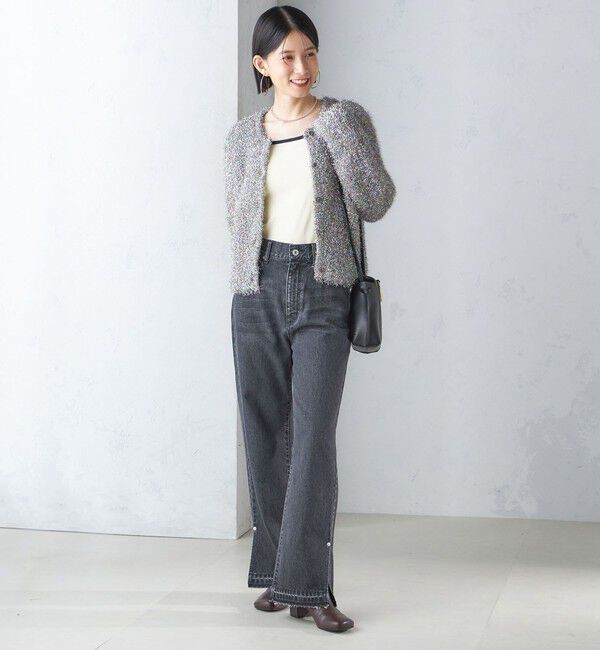 SHIPS for women「〈手洗い可能〉ラメ ニット 配色 カーディガン」|カーディガン|