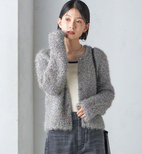 SHIPS for women「〈手洗い可能〉ラメ ニット 配色 カーディガン」|カーディガン|