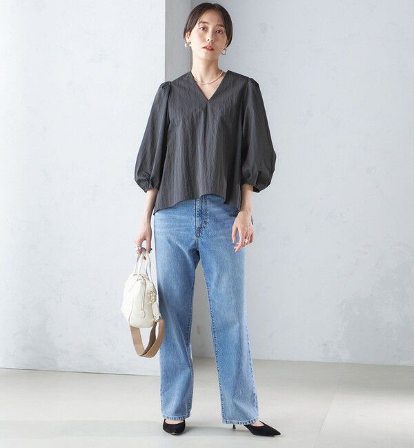 SHIPS for women「〈手洗い可能〉綿 ナイロン バック リボン ブラウス」|シャツ・ブラウス|