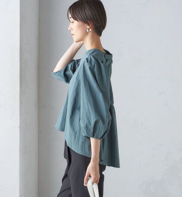 SHIPS for women「〈手洗い可能〉綿 ナイロン バック リボン ブラウス」|シャツ・ブラウス|