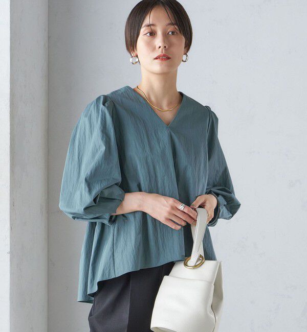 SHIPS for women「〈手洗い可能〉綿 ナイロン バック リボン ブラウス」|シャツ・ブラウス|