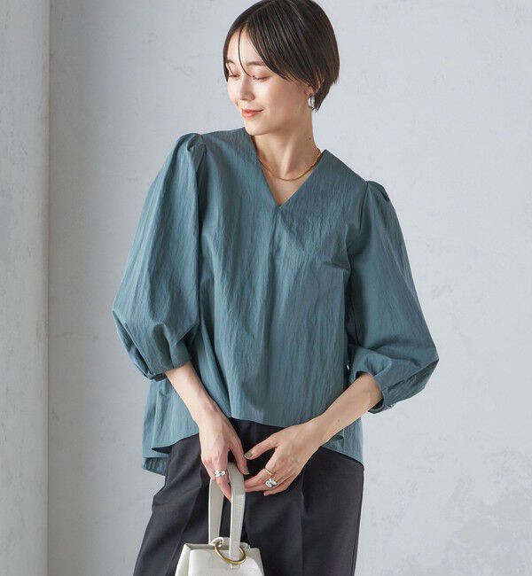 SHIPS for women「〈手洗い可能〉綿 ナイロン バック リボン ブラウス」|シャツ・ブラウス|