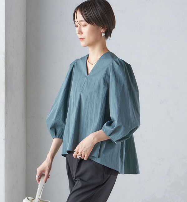 SHIPS for women「〈手洗い可能〉綿 ナイロン バック リボン ブラウス」|シャツ・ブラウス|