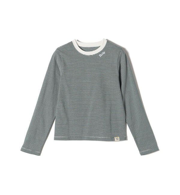 SHIPS for women「【WEB限定】〈洗濯機可能〉刺繍 デザイン ボーダー リンガー TEE」|Tシャツ・カットソー|