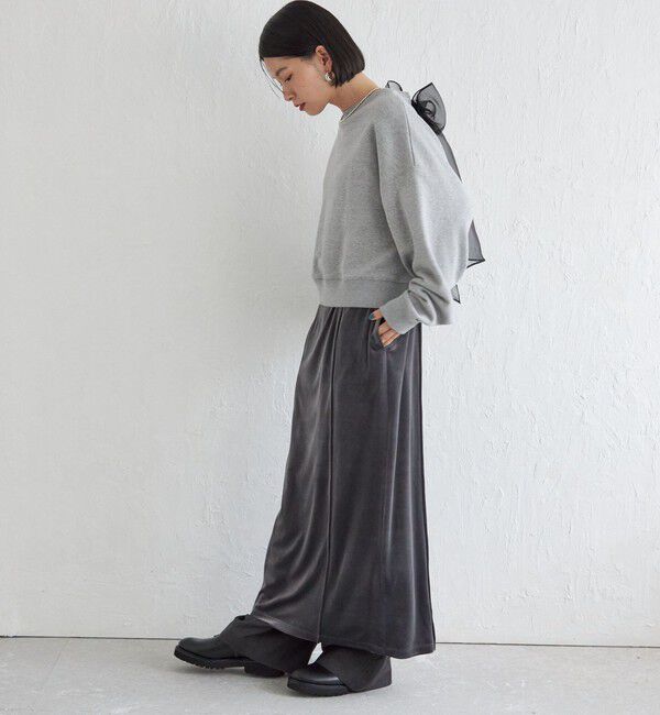 SHIPS for women「Wai＋:〈手洗い可能〉裏毛 オーガンジー スウェット」|スウェット・ジャージ|