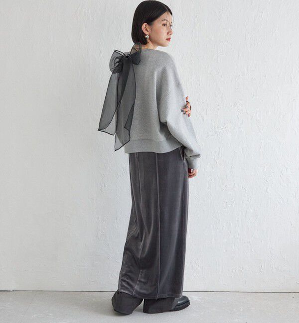 SHIPS for women「Wai＋:〈手洗い可能〉裏毛 オーガンジー スウェット」|スウェット・ジャージ|