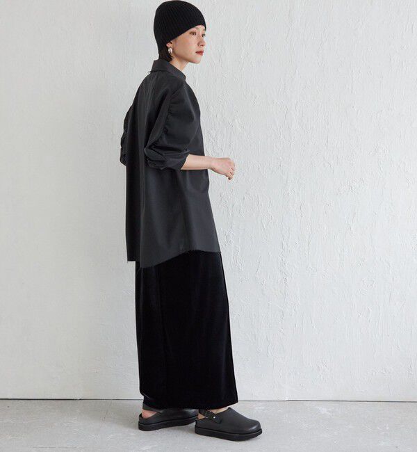 SHIPS for women「Wai＋:〈手洗い可能〉ストレッチ ポリエステル ベロア ワンピース」|ワンピース|