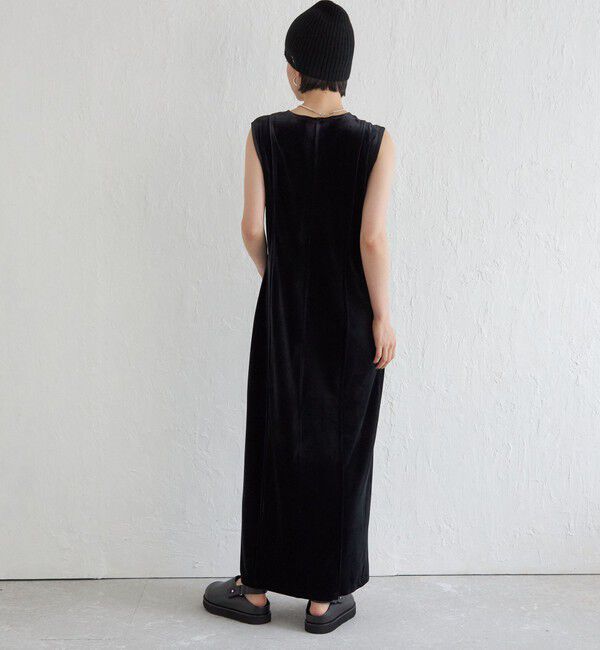 SHIPS for women「Wai＋:〈手洗い可能〉ストレッチ ポリエステル ベロア ワンピース」|ワンピース|