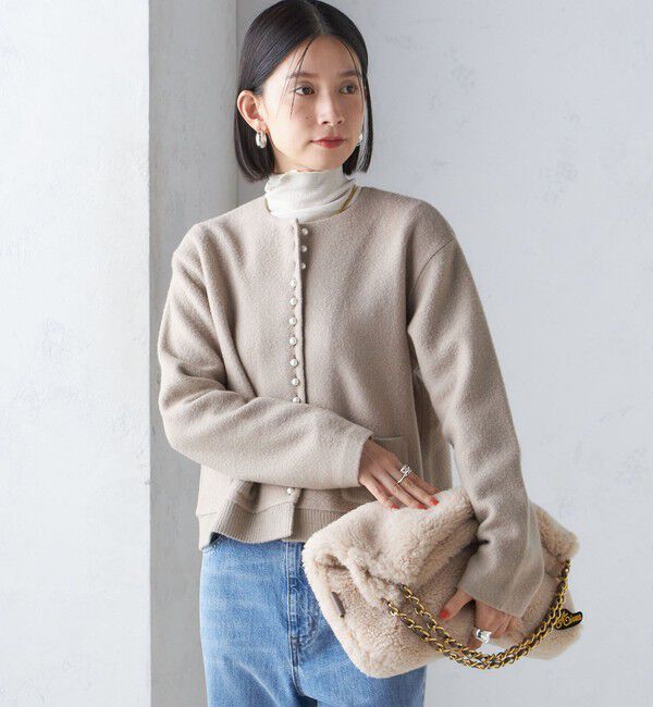 SHIPS for women「〈手洗い可能〉パール モチーフ ボタン ジャッカル カーディガン」|カーディガン|