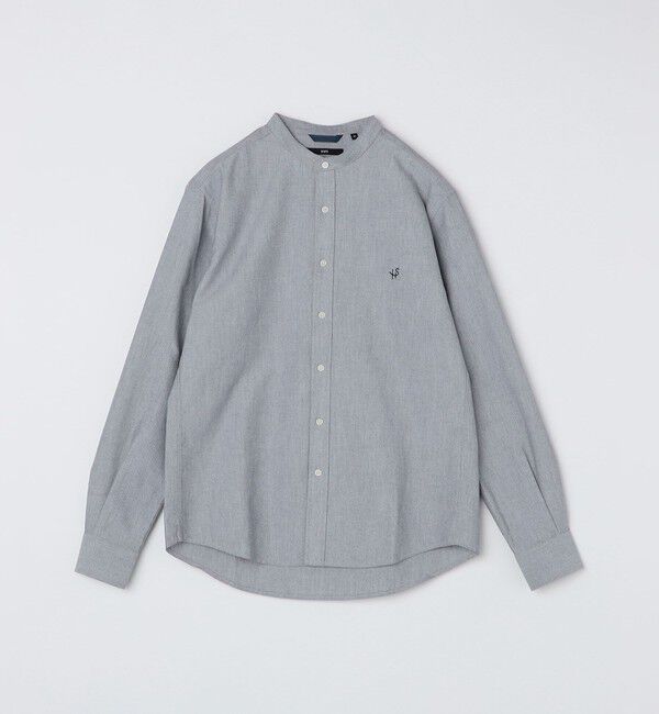 SHIPS「【WEB限定】SHIPS: 防シワ・吸水速乾 Drymix(R) ワンポイントロゴバンドカラーシャツ」|シャツ・ブラウス|