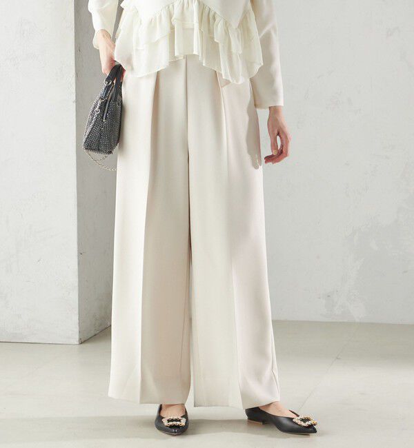 SHIPS for women「troisiemeCHACO:ワイド パンツ（セレモニー対応可）」|スラックス|