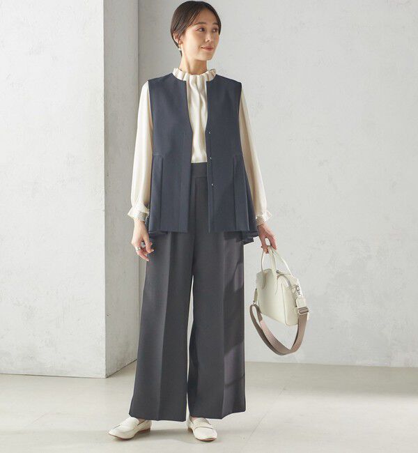 SHIPS for women「troisiemeCHACO:ワイド パンツ（セレモニー対応可）」|スラックス|