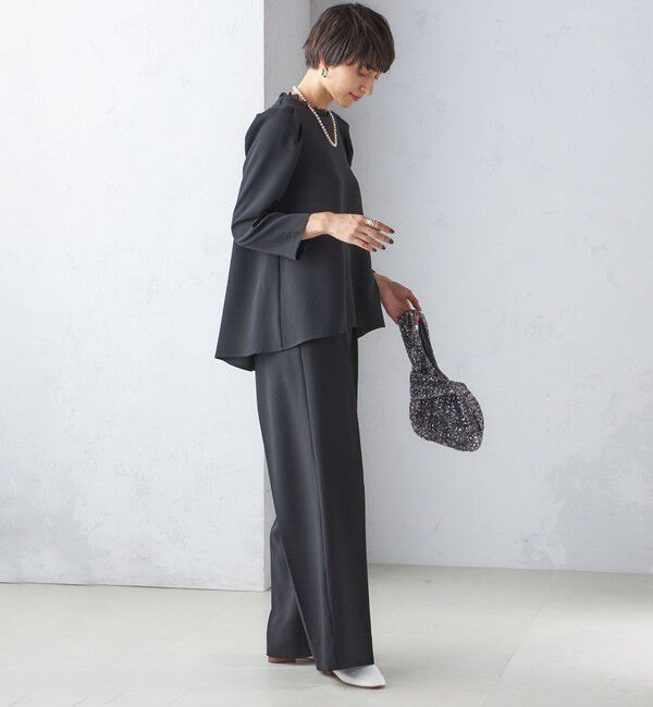 SHIPS for women「troisiemeCHACO:ワイド パンツ（セレモニー対応可）」|スラックス|