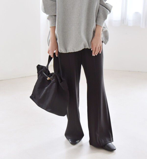 quaranciel「quaranciel:〈手洗い可能〉ウォーム ジャージー セミフレア イージー パンツ」|その他|