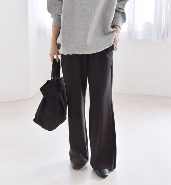 quaranciel「quaranciel:〈手洗い可能〉ウォーム ジャージー セミフレア イージー パンツ」|その他|