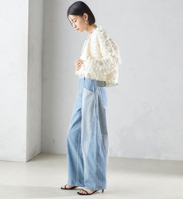 SHIPS for women「〈手洗い可能〉ギマ フリンジ ショート カーディガン」|カーディガン|