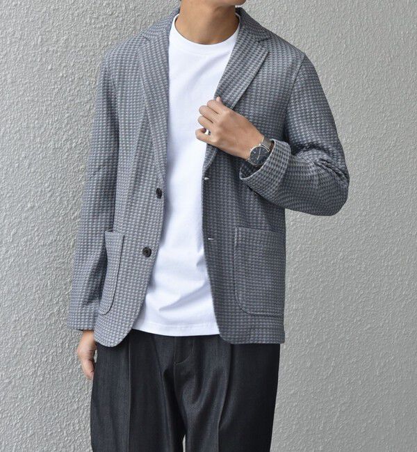 SHIPS any「SHIPS any:〈洗濯機可能〉TEXBRID(R) ワッフル ニッティング ジャケット◇」|テーラードジャケット|チャコールグレー
