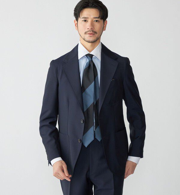 SHIPS「【SHIPS別注】Errico Formicola: ウール/モヘヤ トロピカル ジャケット」|テーラードジャケット|ネイビー