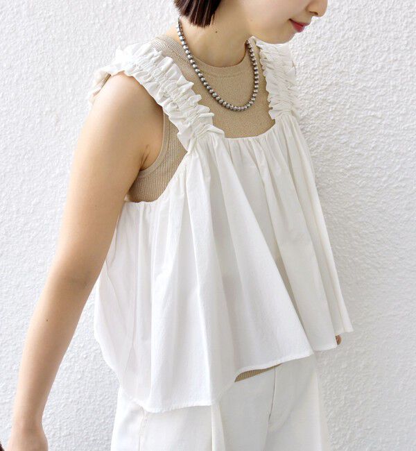 SHIPS for women「【WEB限定】〈洗濯機可能〉ショルダー フリル キャミソール」|シャツ・ブラウス|