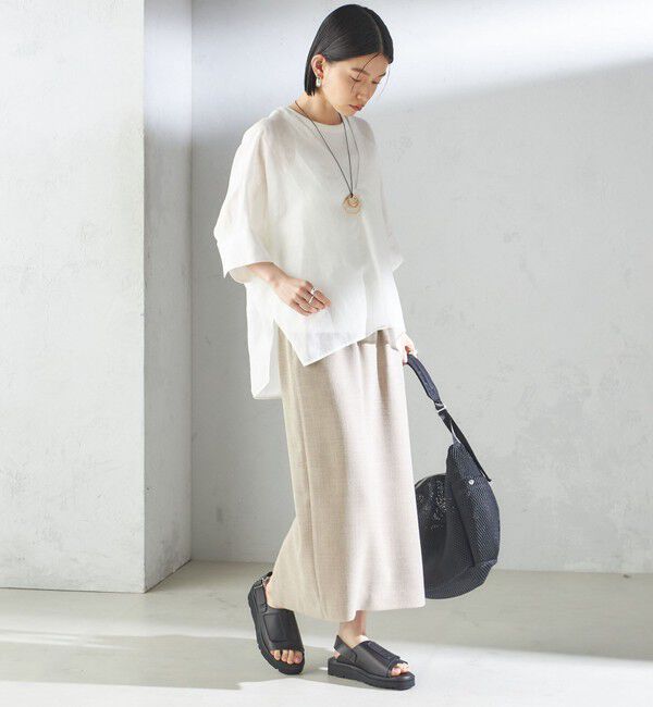SHIPS for women「【一部WEB限定】〈手洗い可能〉IMPERIAL LINEN スキッパー ブラウス」|シャツ・ブラウス|