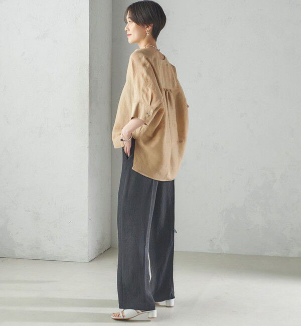 SHIPS for women「【一部WEB限定】〈手洗い可能〉IMPERIAL LINEN スキッパー ブラウス」|シャツ・ブラウス|