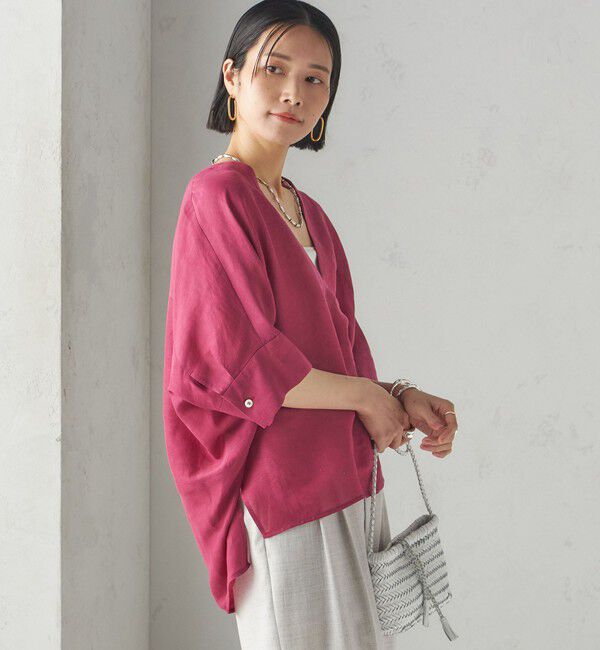SHIPS for women「【一部WEB限定】〈手洗い可能〉IMPERIAL LINEN スキッパー ブラウス」|シャツ・ブラウス|