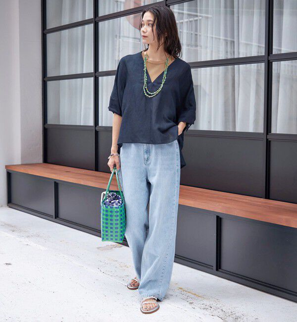 SHIPS for women「【一部WEB限定】〈手洗い可能〉IMPERIAL LINEN スキッパー ブラウス」|シャツ・ブラウス|