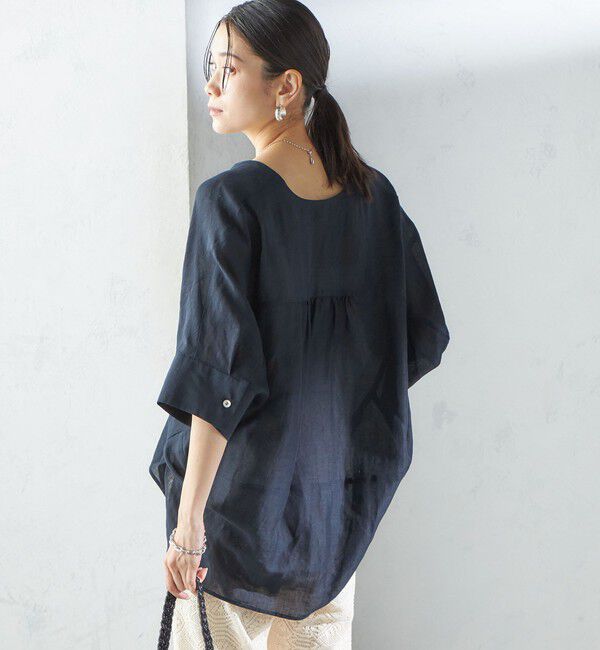 SHIPS for women「【一部WEB限定】〈手洗い可能〉IMPERIAL LINEN スキッパー ブラウス」|シャツ・ブラウス|
