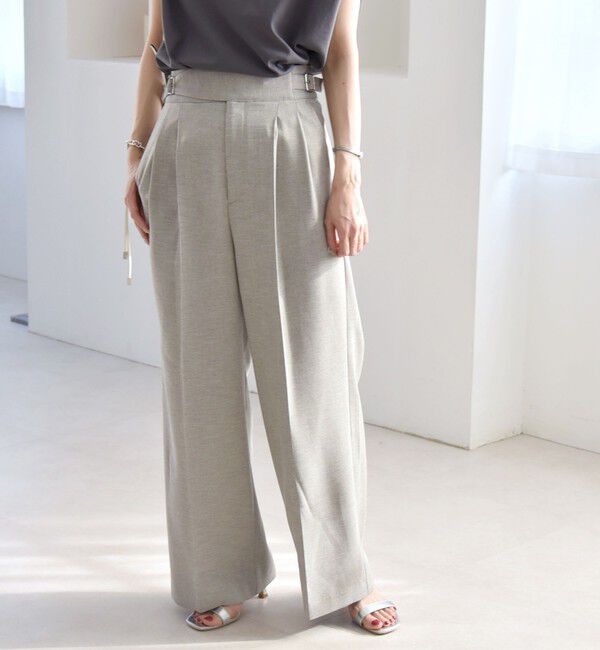 quaranciel「quaranciel:〈洗濯機可能〉ウーステッド ハイウエスト グルカ ワイド パンツ」|その他|