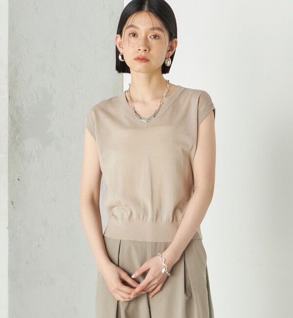 SHIPS for women「Wai＋:〈手洗い可能〉Vネック ベスト」|ニット・セーター|