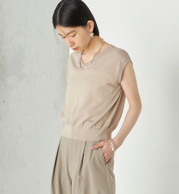 SHIPS for women「Wai＋:〈手洗い可能〉Vネック ベスト」|ニット・セーター|