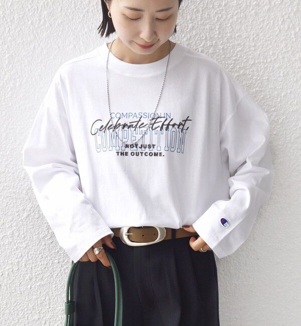 SHIPS for women「【SHIPS別注】Champion: プリント ロングスリーブ TEE」|Tシャツ・カットソー|