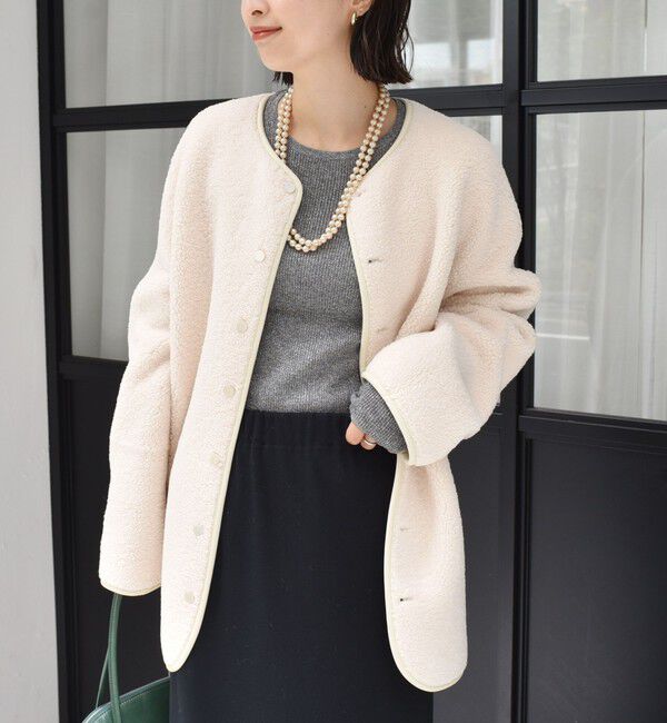 SHIPS for women「【一部WEB限定】〈手洗い可能〉NEW リバーシブル ボア ブルゾン」|ブルゾン・スタジャン|