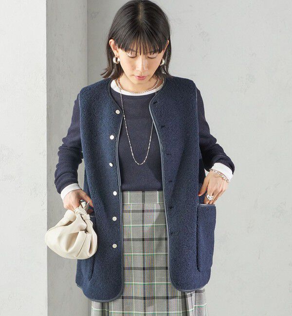 SHIPS for women「〈手洗い可能〉ボア フリース リバーシブル ベスト」|ベスト・ジレ|