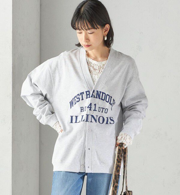 SHIPS for women「【SHIPS別注】Odub:Vネック ロゴ カーディガン」|カーディガン|