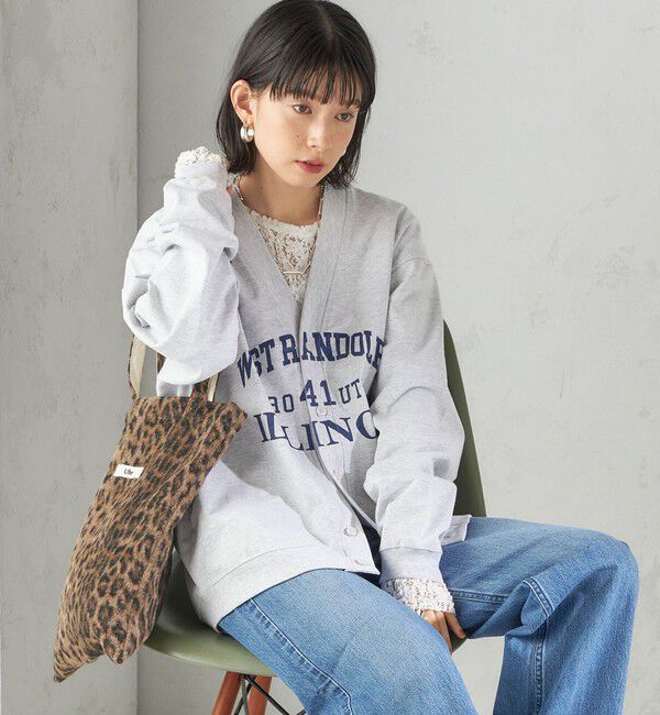 SHIPS for women「【SHIPS別注】Odub:Vネック ロゴ カーディガン」|カーディガン|