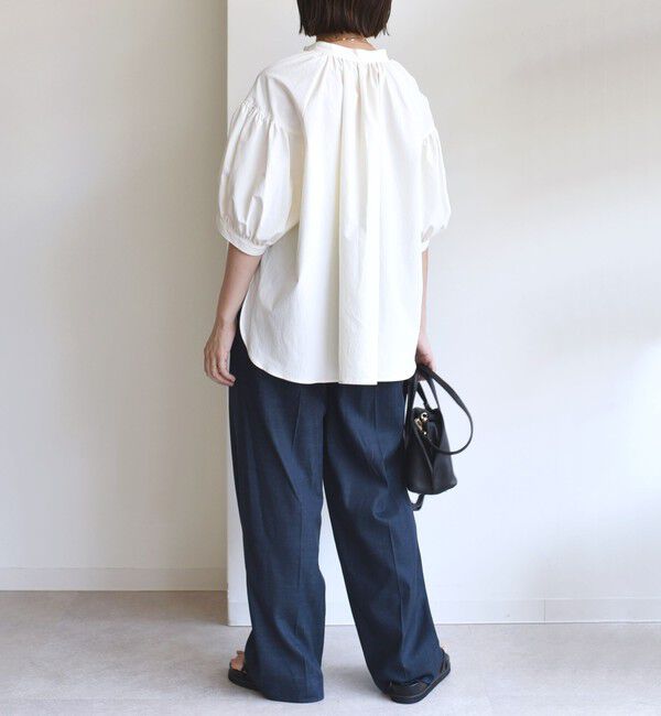 SHIPS for women「〈手洗い可能〉RENU ソフト タイプライター スキッパー 5分袖 ブラウス」|シャツ・ブラウス|