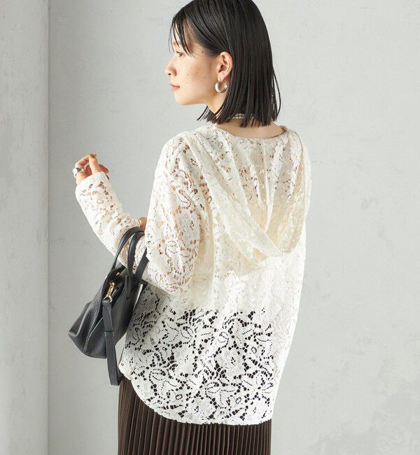 SHIPS for women「〈手洗い可能〉レース ジップアップ パーカ」|パーカー|