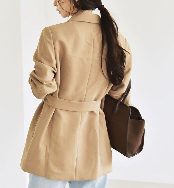 quaranciel「quaranciel:〈洗濯機可能〉ダブルクロス ベルト デザイン 3way テーラード ジャケット」|テーラードジャケット|