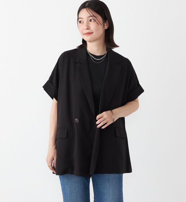 SHIPS Colors 「SHIPS Colors:〈手洗い可能〉クリスピー ショートスリーブ ジャケット」|テーラードジャケット|