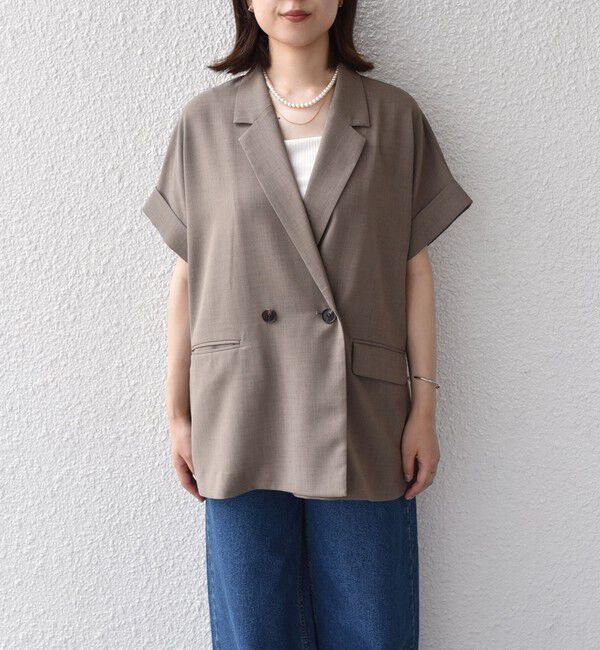 SHIPS Colors 「SHIPS Colors:〈手洗い可能〉クリスピー ショートスリーブ ジャケット」|テーラードジャケット|