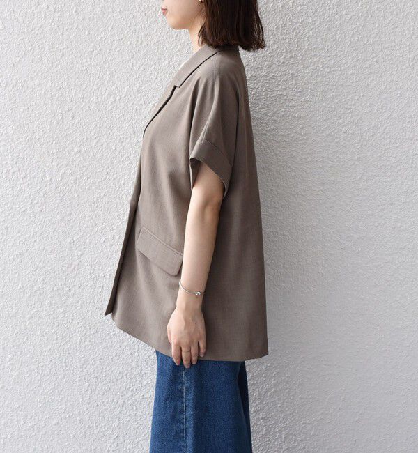 SHIPS Colors 「SHIPS Colors:〈手洗い可能〉クリスピー ショートスリーブ ジャケット」|テーラードジャケット|