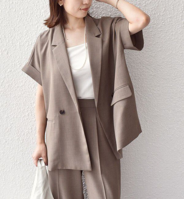 SHIPS Colors 「SHIPS Colors:〈手洗い可能〉クリスピー ショートスリーブ ジャケット」|テーラードジャケット|