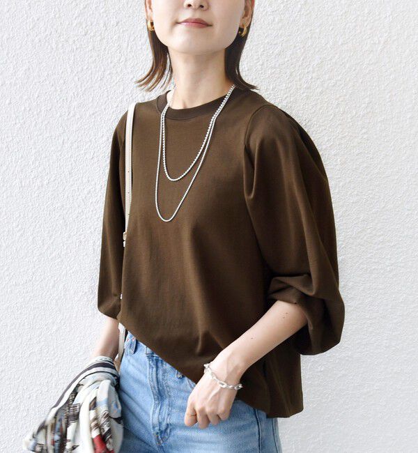 SHIPS for women「DEPEND インレー タック デザイン プルオーバー」|Tシャツ・カットソー|ブラウン