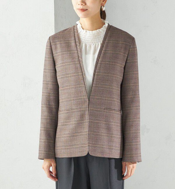 SHIPS for women「〈手洗い可能〉DELEGANT ダブルカラー ジャケット（セットアップ対応）」|ノーカラージャケット|