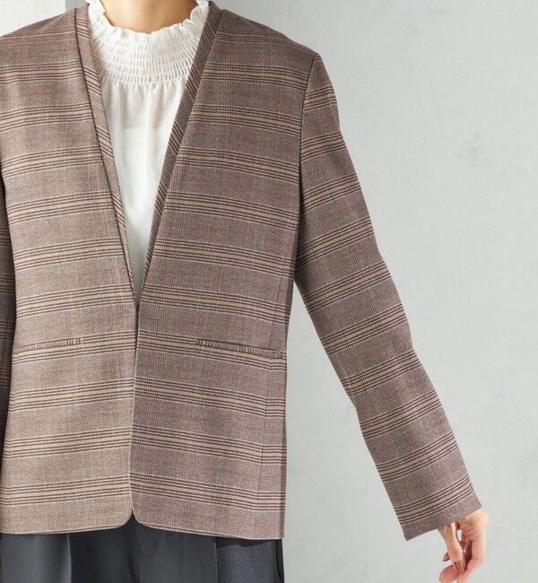 SHIPS for women「〈手洗い可能〉DELEGANT ダブルカラー ジャケット（セットアップ対応）」|ノーカラージャケット|