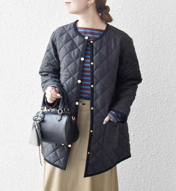 SHIPS any「Traditional Weatherwear: ARKLEY Aライン ミドル ノーカラー コート」|ノーカラーコート|